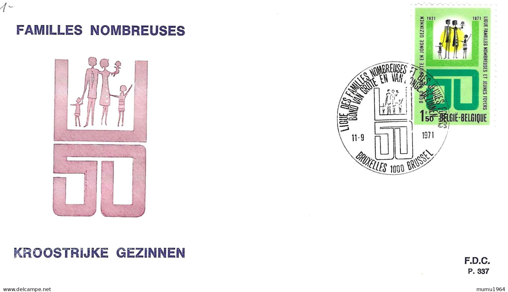 COB - FDC N° 337 - Timbre N° 1601 - 1961-1970