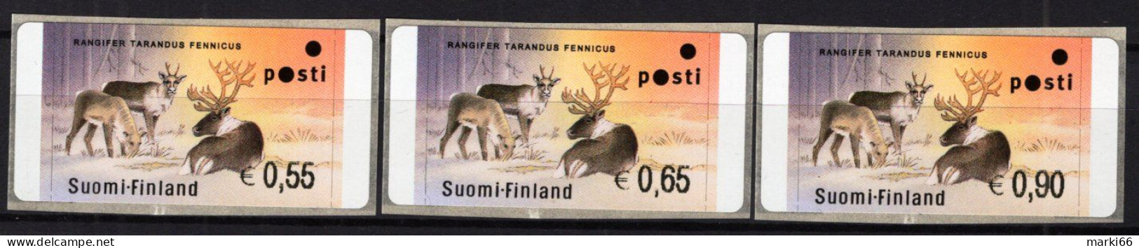 Finland - 2003 - Wild Forest Reindeer - Mint ATM Self-adhesive Stamp Set (EUR) - Timbres De Distributeurs [ATM]