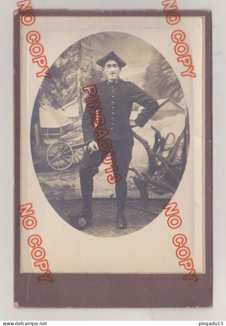 Photo Format Cabinet Carles Nice Chasseur Alpin 2 E Rgt Décor Studio - Guerra, Militares