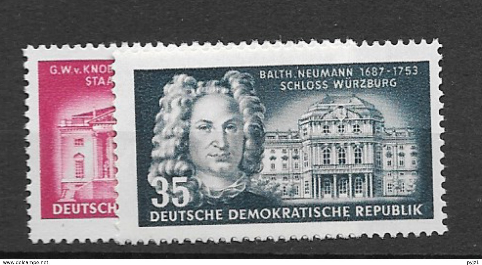 1953 MNH DDR Mi 382-3 - Neufs