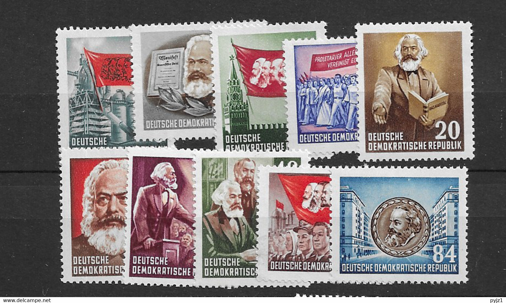 1953 MNH DDR Mi 344-53 Postfris** - Neufs