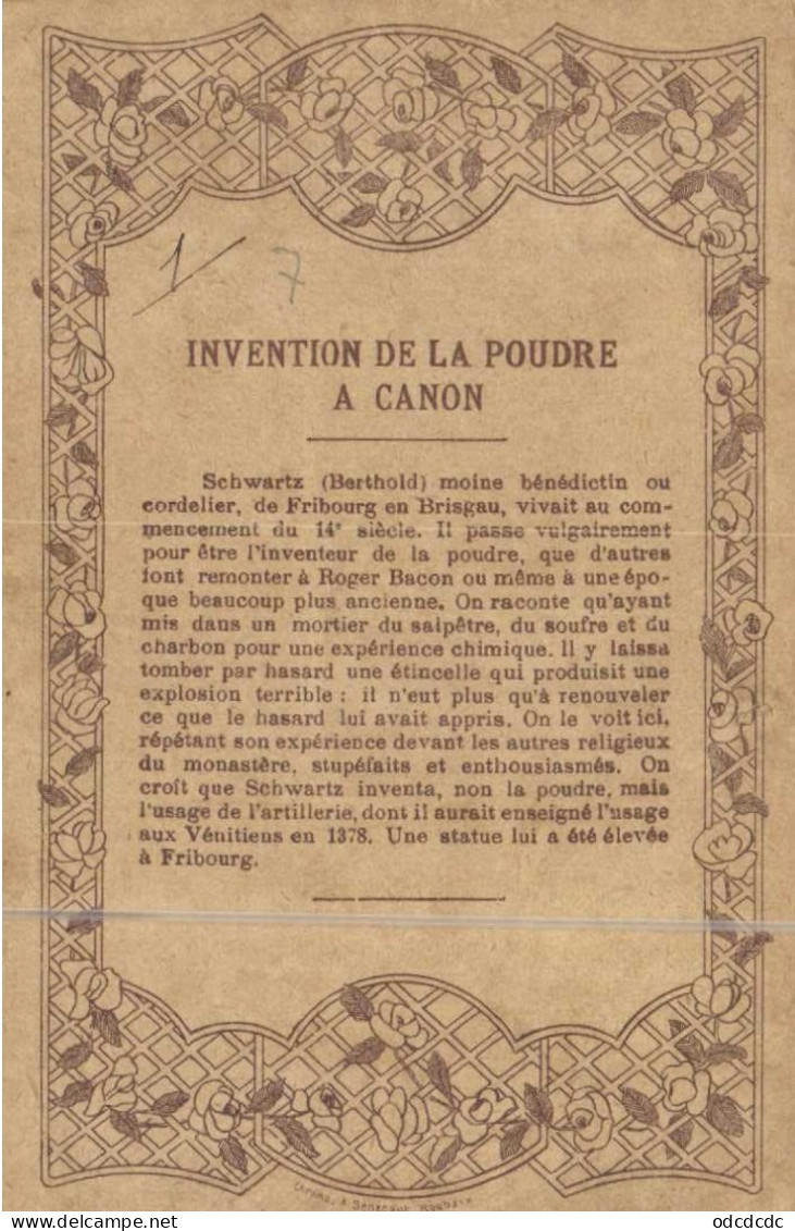 Invention De La Poudre à Canon Par Berthold Schwarz RV - Other & Unclassified
