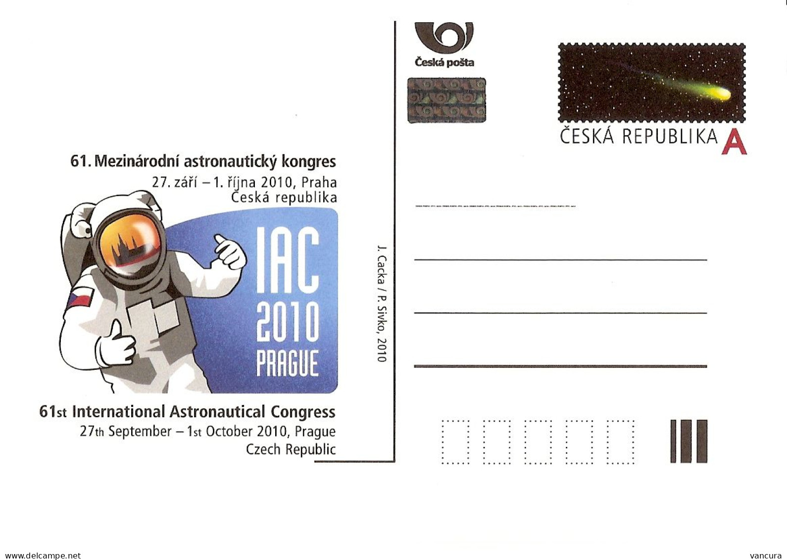 CDV 132 Czech Republic Astronautical Congress 2010 - Cartoline Postali