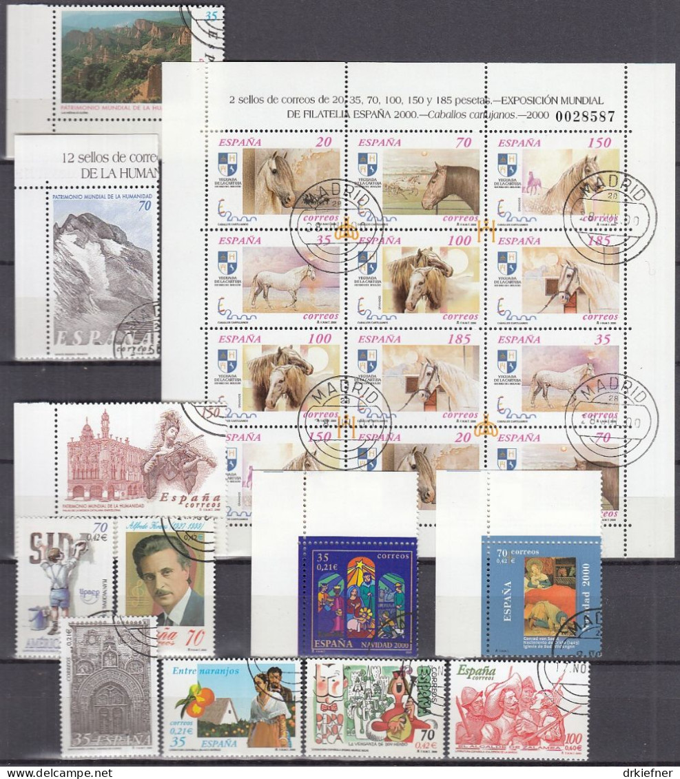 SPANIEN  3529-3531, 3533-3547, 3554-3607, Gestempelt, Aus Jahrgang 2000 - Used Stamps