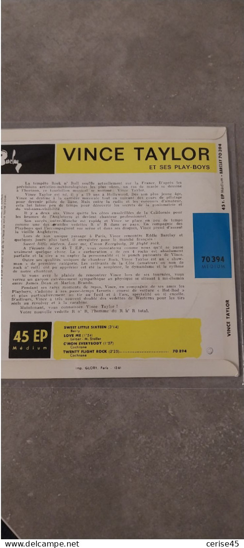 45T  VINCE TAYLOR " SWEET LITTLE SIXTEEN + 3 TITRES - Autres - Musique Anglaise