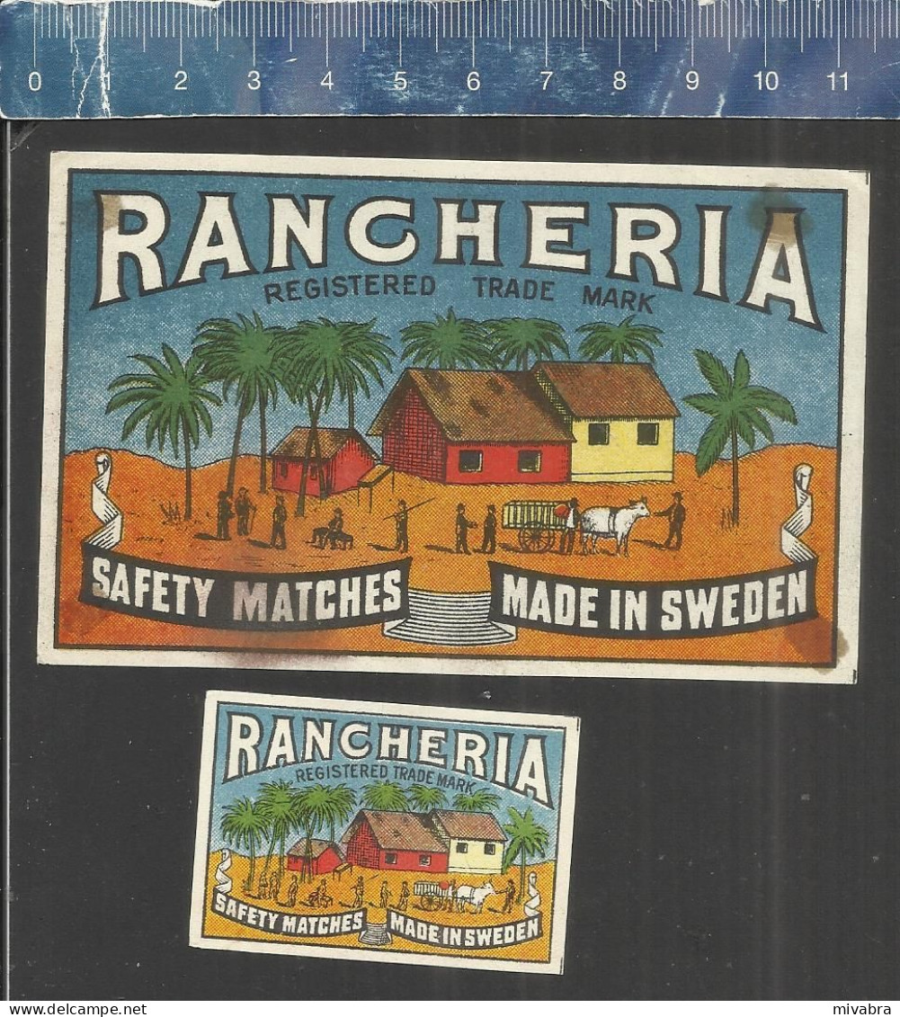 RANCHERIA   - OLD VINTAGE MATCHBOX LABELS MADE IN SWEDEN - Boites D'allumettes - Etiquettes