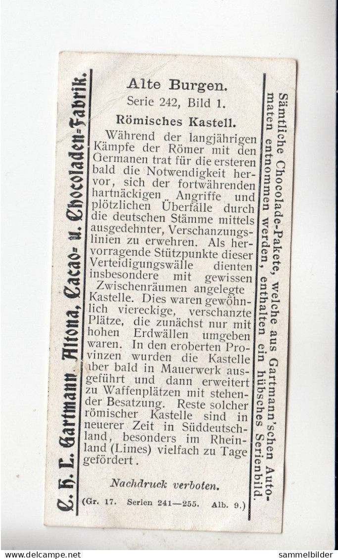 Gartmann  Alte Burgen  Römisches Kastell     Serie 242 #1 Von 1908 - Other & Unclassified