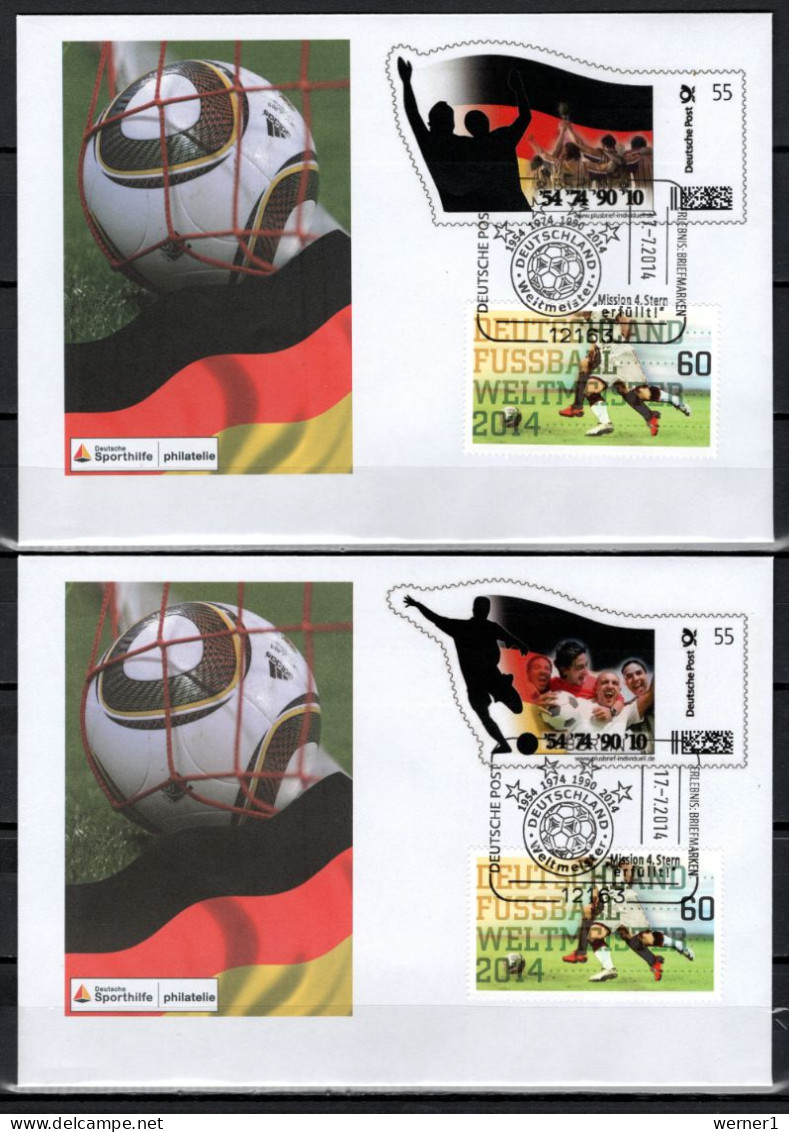 Germany 2014 Football Soccer World Cup 4 Commemorative Covers, Germany Champion - 2014 – Brazil