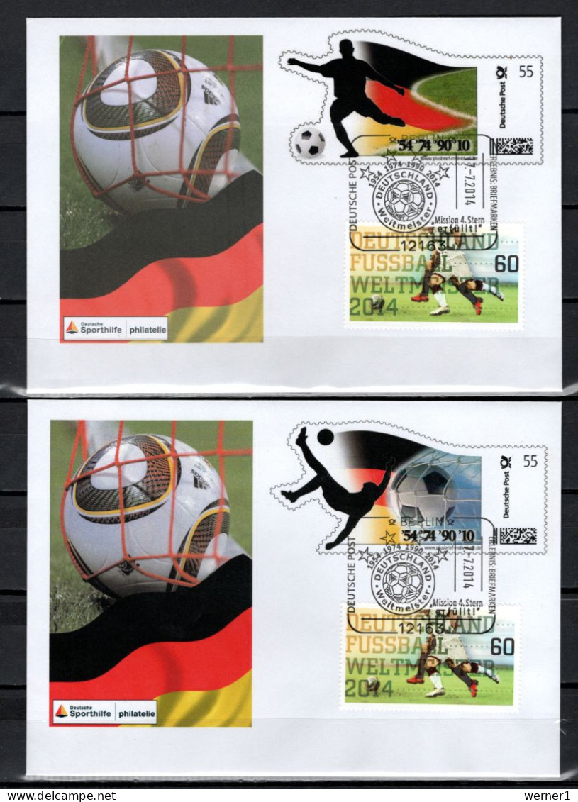 Germany 2014 Football Soccer World Cup 4 Commemorative Covers, Germany Champion - 2014 – Brasile