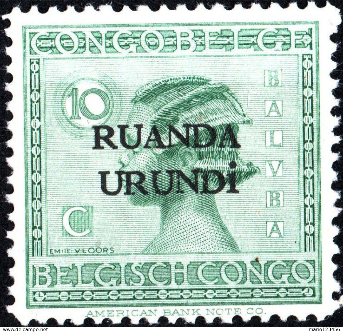 RUANDA-URUNDI, RITRATTI DI INDIGENI, 1924, NUOVI (MLH*) Mi:RW-U 2I, Scott:RW-U 7, Yt:RW-U 51 - Unused Stamps
