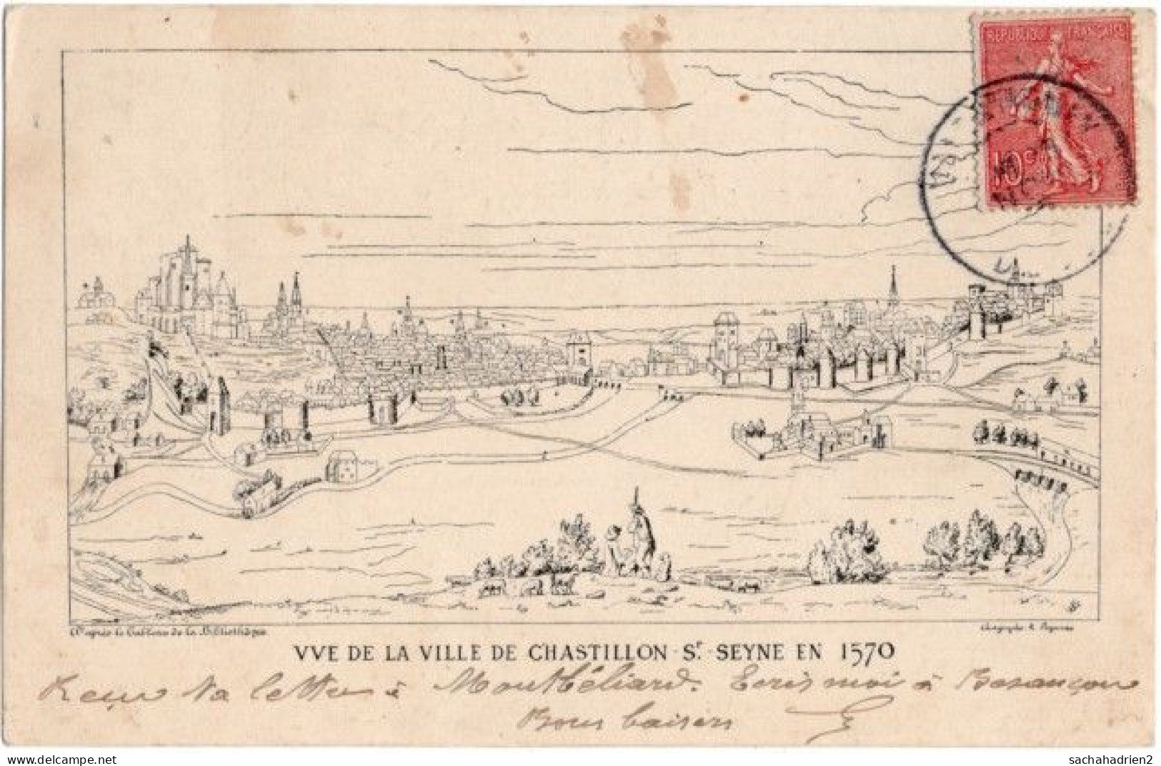 21. Vue De La Ville De Chastillon-Sr-Seyne En 1570 - Chatillon Sur Seine