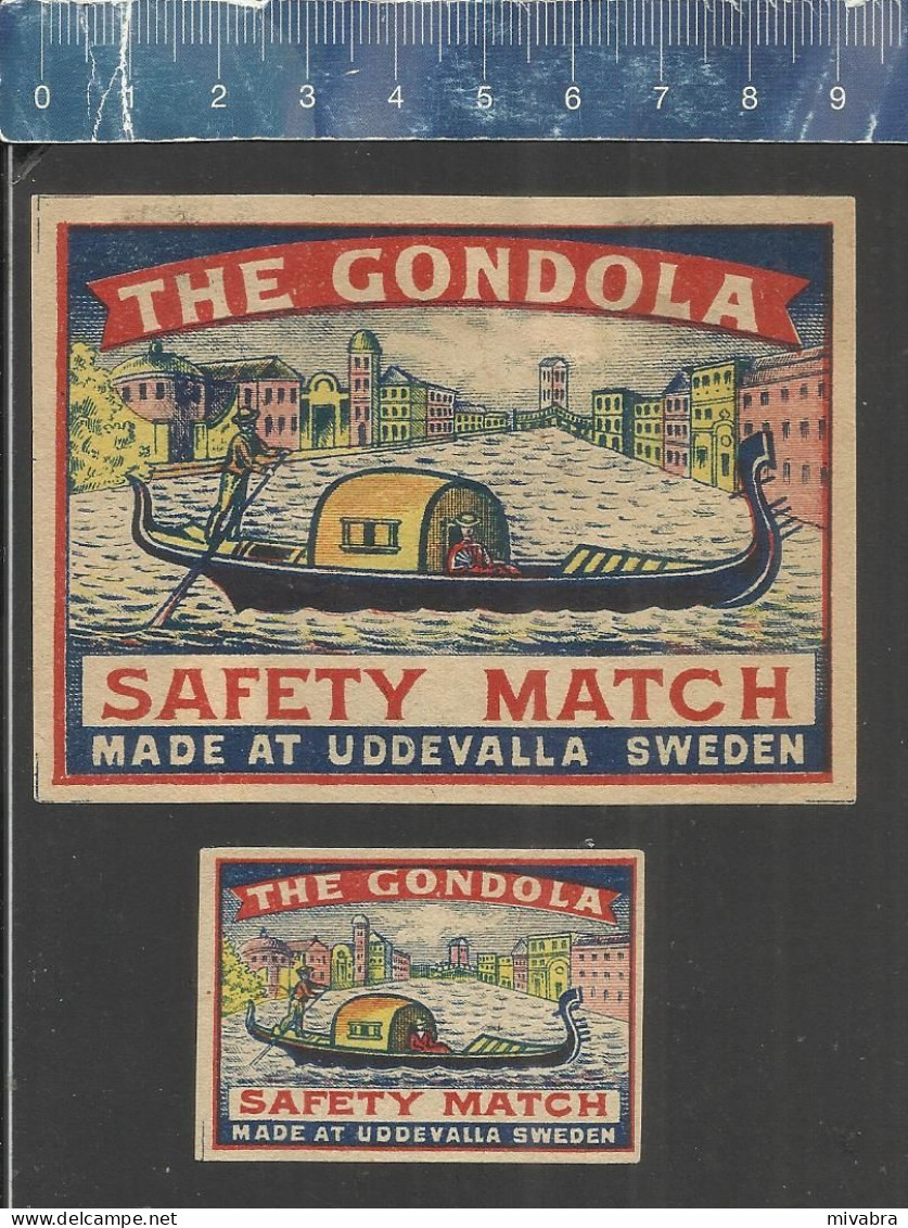 THE GONDOLA    - OLD VINTAGE MATCHBOX LABELS MADE AT UDDEVALLA SWEDEN - Matchbox Labels