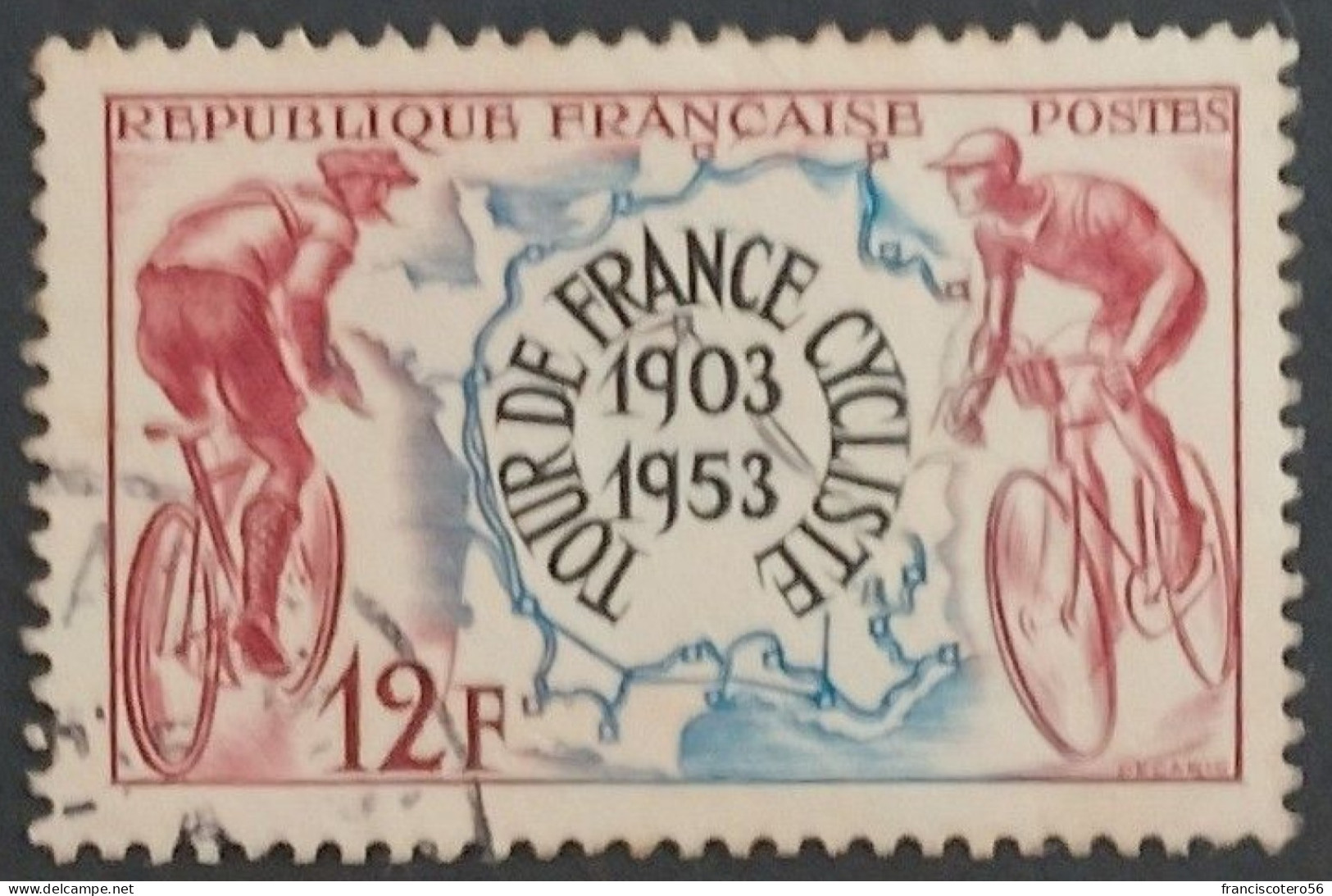 Francia: Año. 1953 - Cincuentenario Del Tur De Francia Ciclista - 1903 - 1953 Usado. Número 955 - - Gebraucht