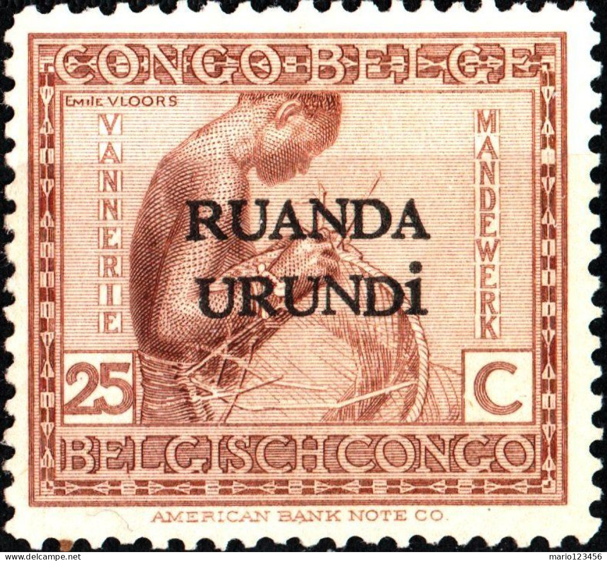 RUANDA-URUNDI, RITRATTI DI INDIGENI, 1924, NUOVI (MLH*) Mi:RW-U 6I, Scott:RW-U 11, Yt:RW-U 54 - Nuovi