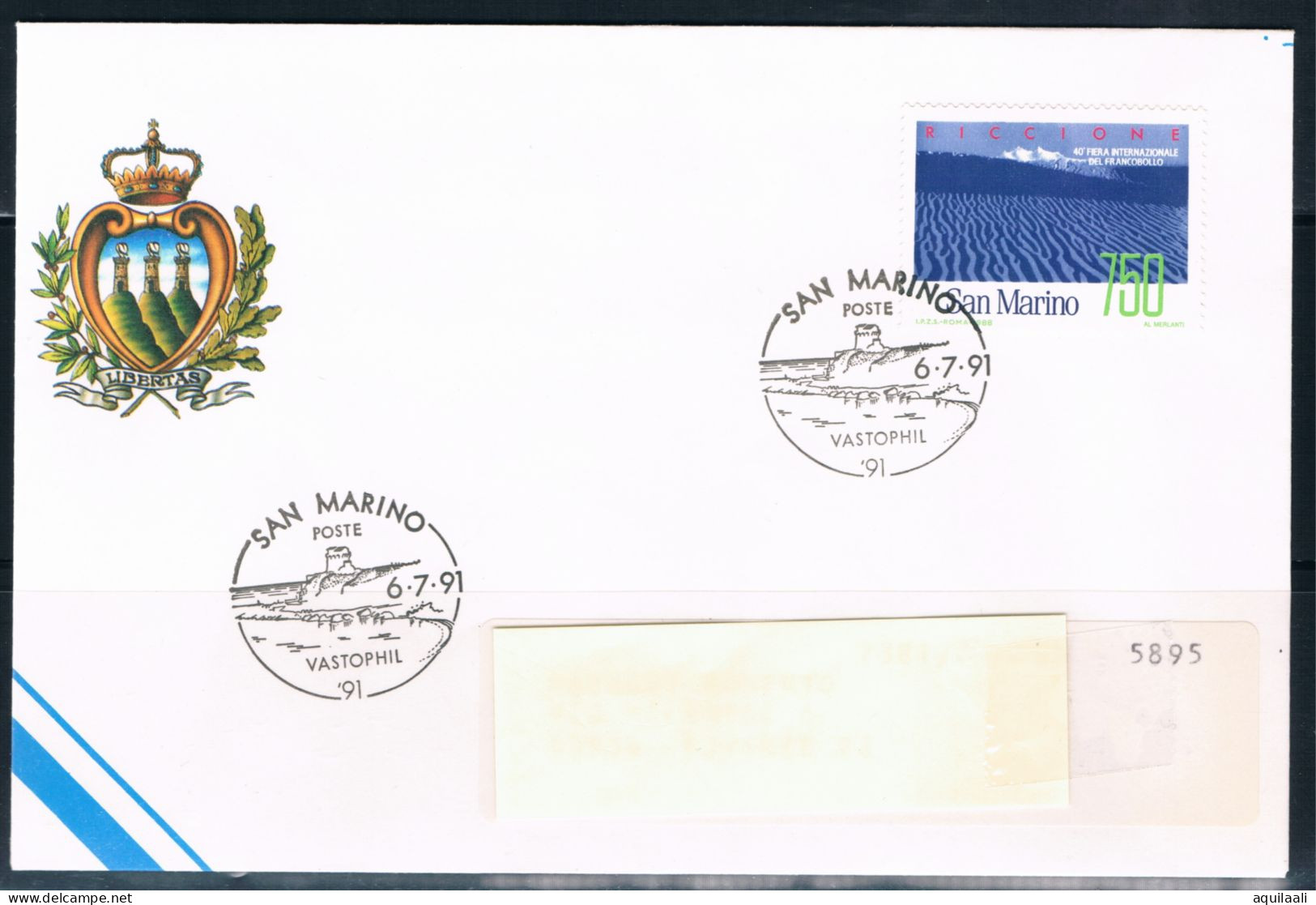 SAN MARINO 1991 - Expo Filatelico "Vastophil '91", Annullo Speciale. - Briefmarkenausstellungen