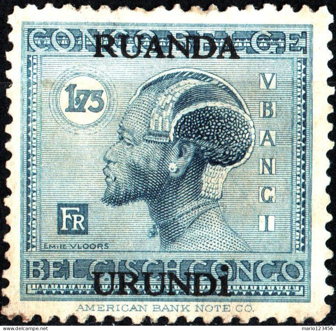 RUANDA-URUNDI, RITRATTI DI INDIGENI, 1927, NUOVI (MLH*) Mi:RW-U 30, Scott:RW-U 33, Yt:RW-U 75 - Nuovi