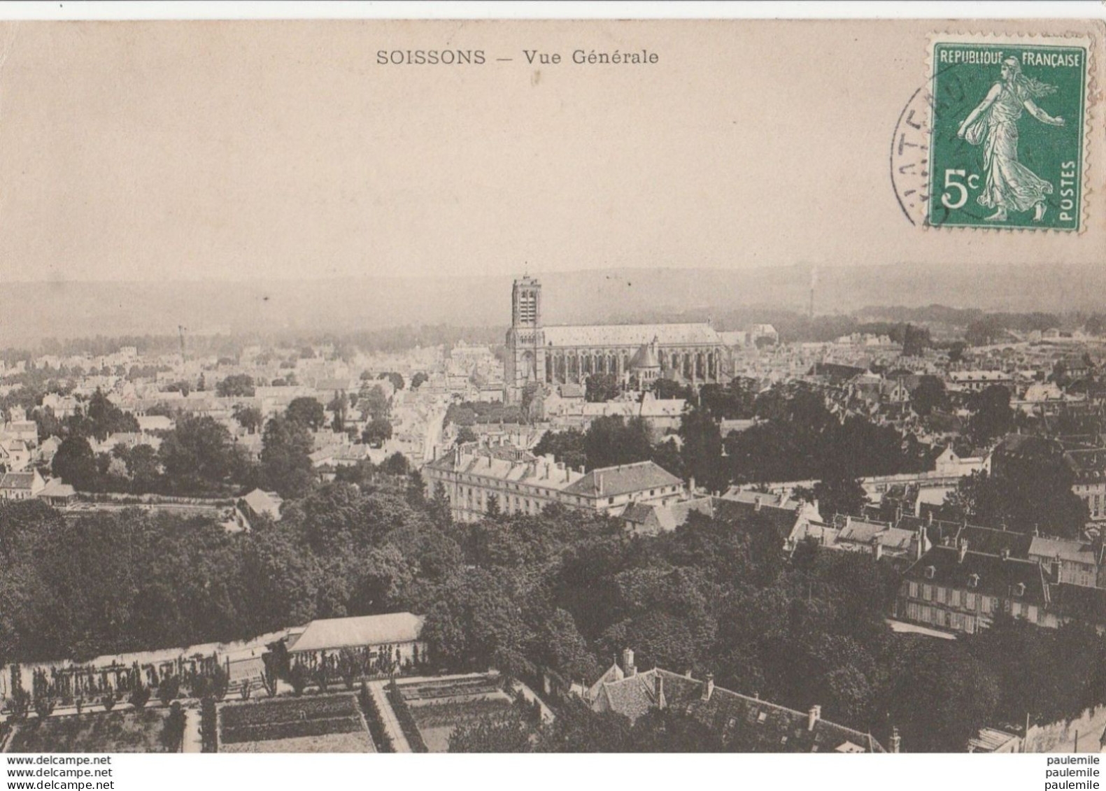 CPA - 02  -  SOISSONS   VUE GENERALE     ECRITE EN 1908   H 67 - Soissons