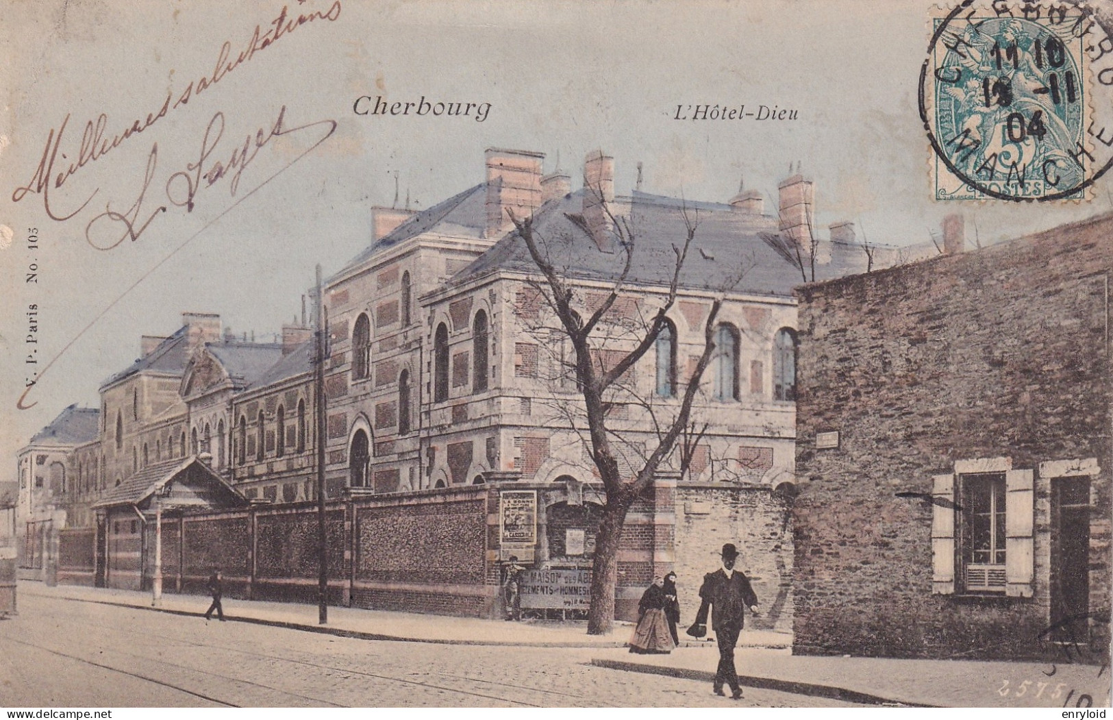 Cherbourg L'Hotel Dien 1904 + Tax - Cherbourg