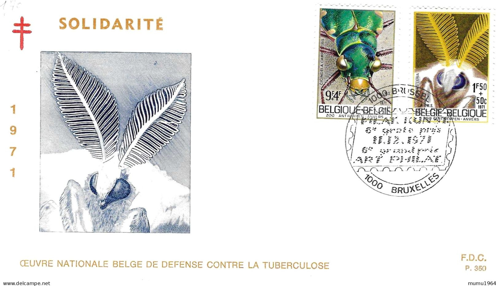 COB - FDC N° 350 - Timbre N° 1610-13 - 1961-1970