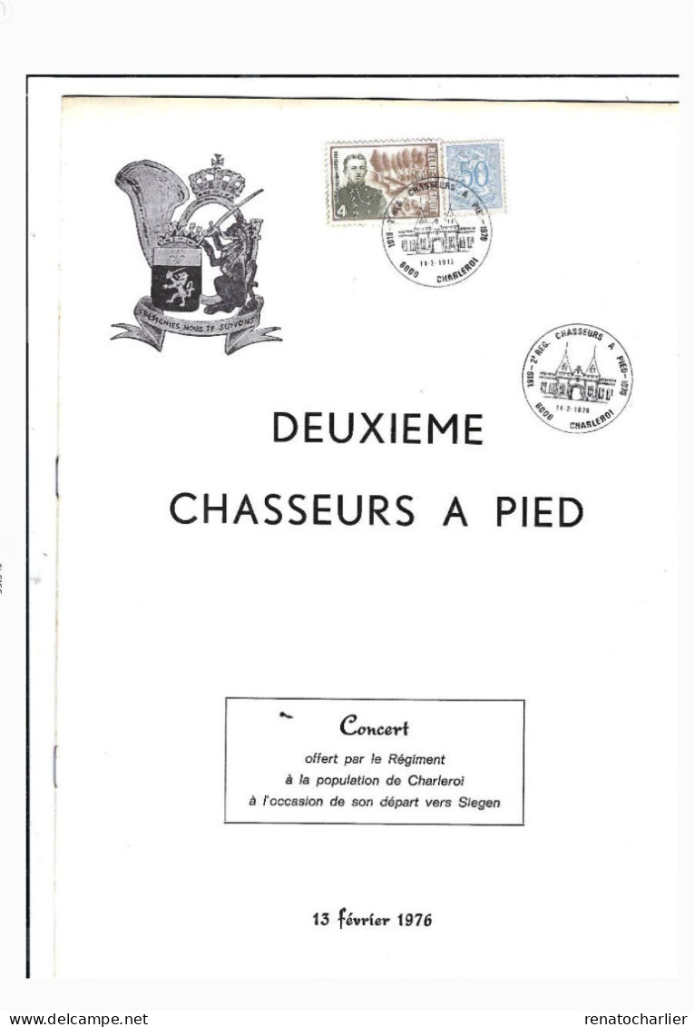 Le Deuxième Chasseurs à Pied.Format: 21 X 29 Cm. Concert. - Covers & Documents