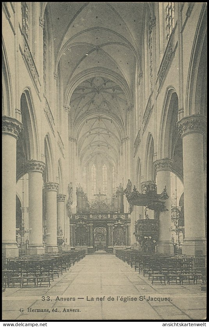 Anvers La Nef De L'église St. Jacques Ngl #139.923 - Altri & Non Classificati