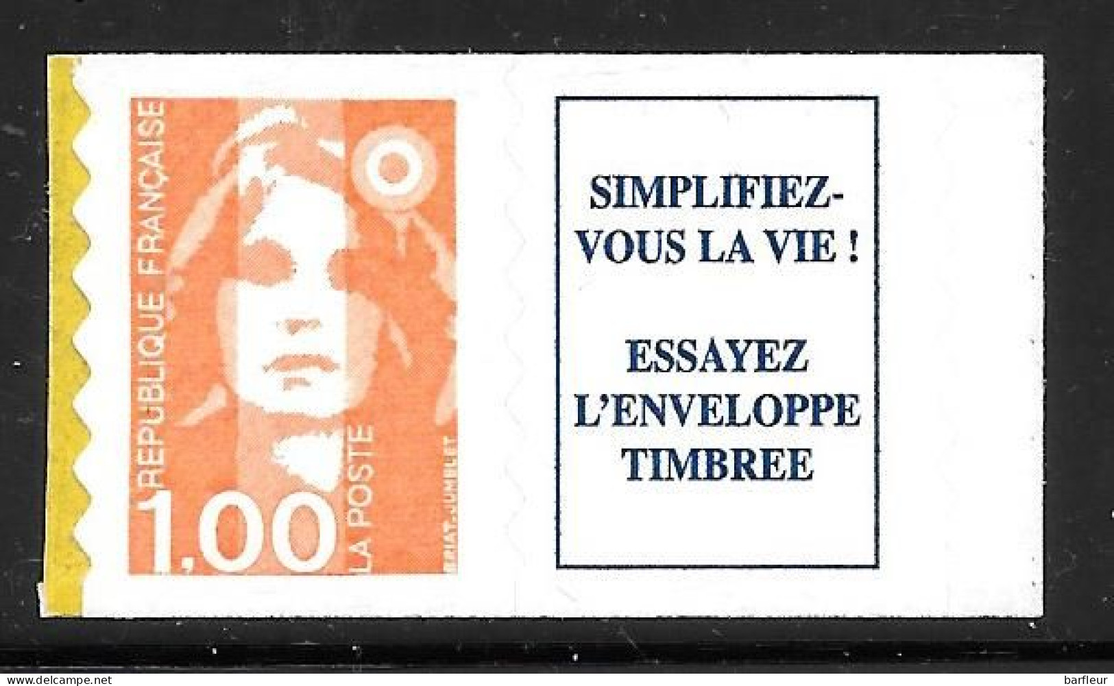 Année 1996 : Y. & T. N° 3009 A ** Timbre Adhésif Avec Vignette - Unused Stamps