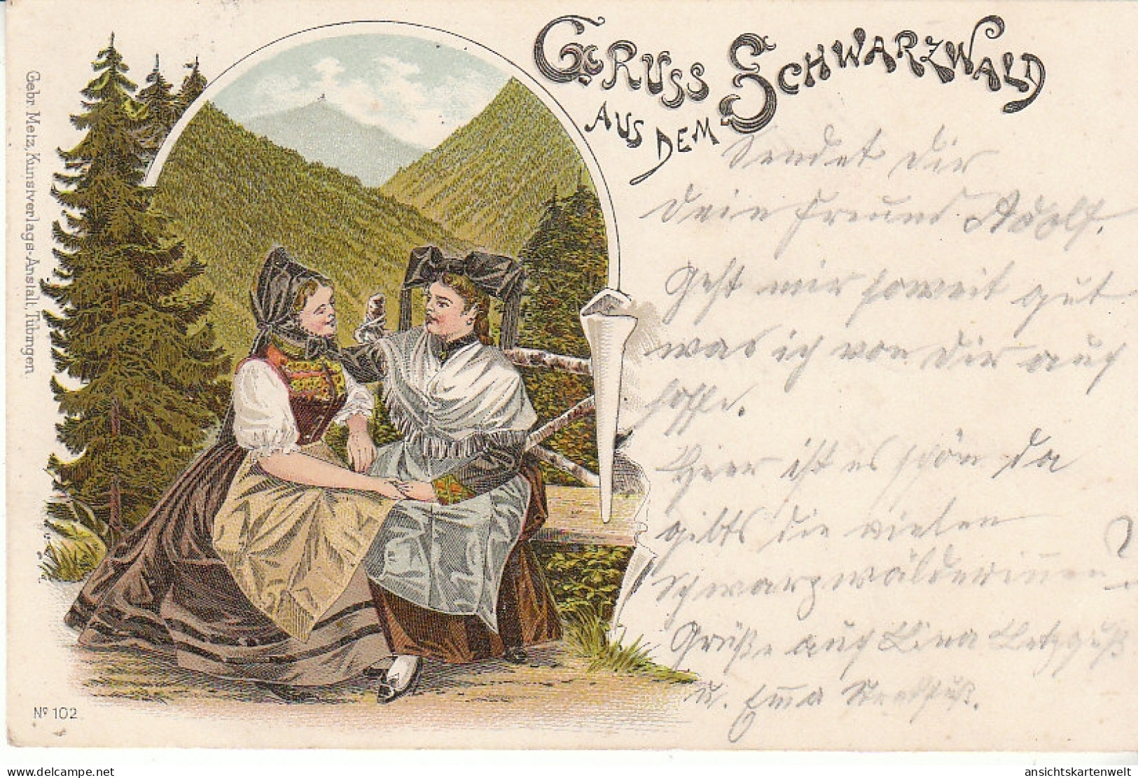 Gruss Aus Dem Schwarzwald Litho Gl1899 #D0471 - Unclassified