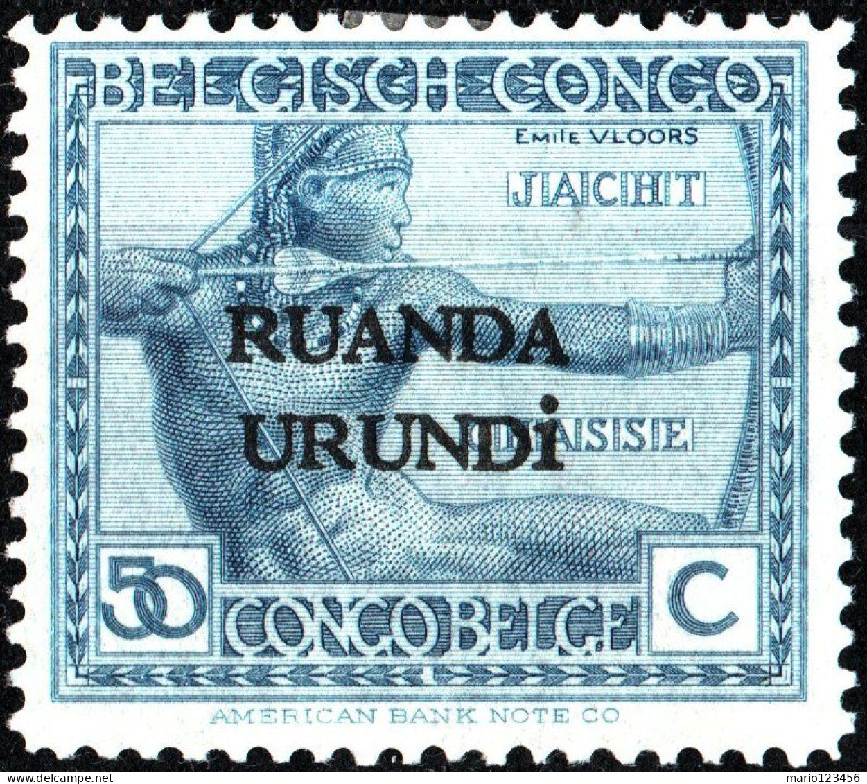 RUANDA-URUNDI, RITRATTI DI INDIGENI, 1924, NUOVI (MLH*) Mi:RW-U 10I, Scott:RW-U 15, Yt:RW-U 56 - Unused Stamps