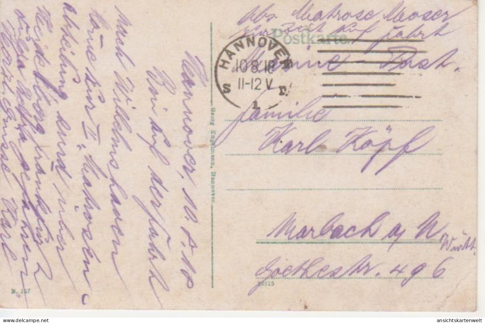 Hannover Beguinenturm Feldpgl1918 #218.003 - Other & Unclassified