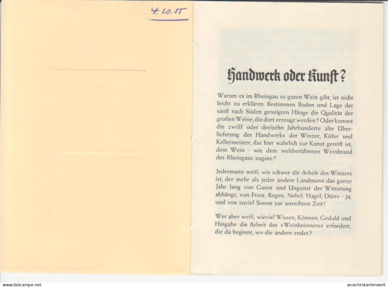 Rüdesheim A.Rh. Rundgang Durch Die Weinbrennerei Asbach&Co; Broschüre Ngl #218.108 - Andere & Zonder Classificatie