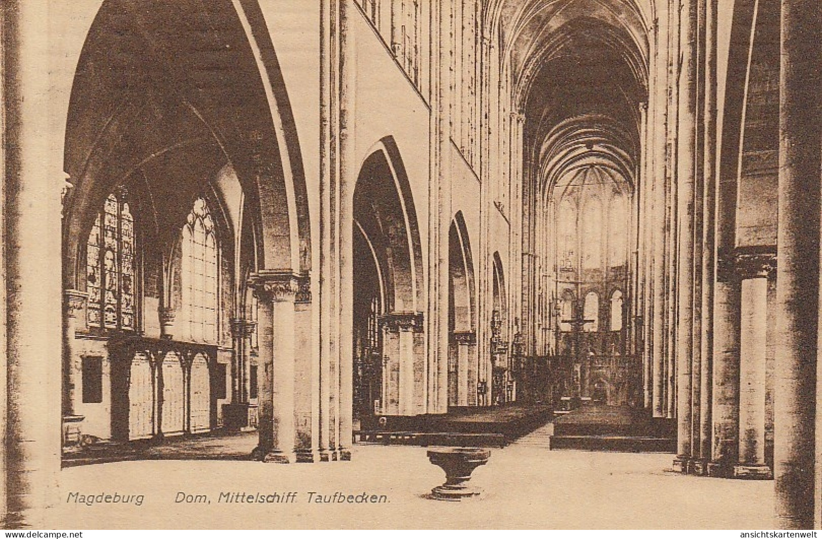 Magdeburg Dom Mittelschiff Taufbecken Gl1911 #D1195 - Autres & Non Classés