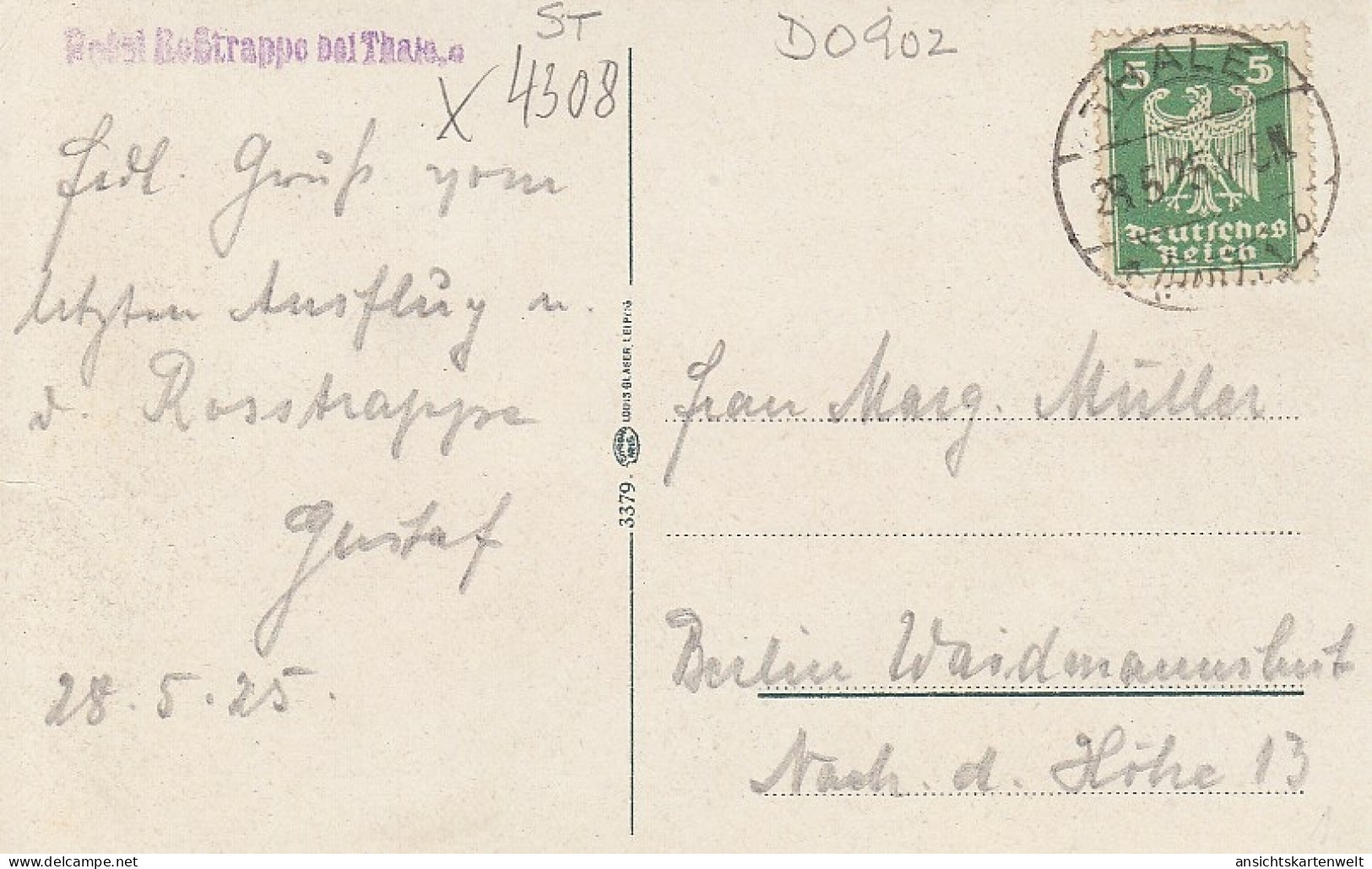 Bodetal Harz Mit Roßtrappe Bei Thale Gl1925 #D0902 - Autres & Non Classés