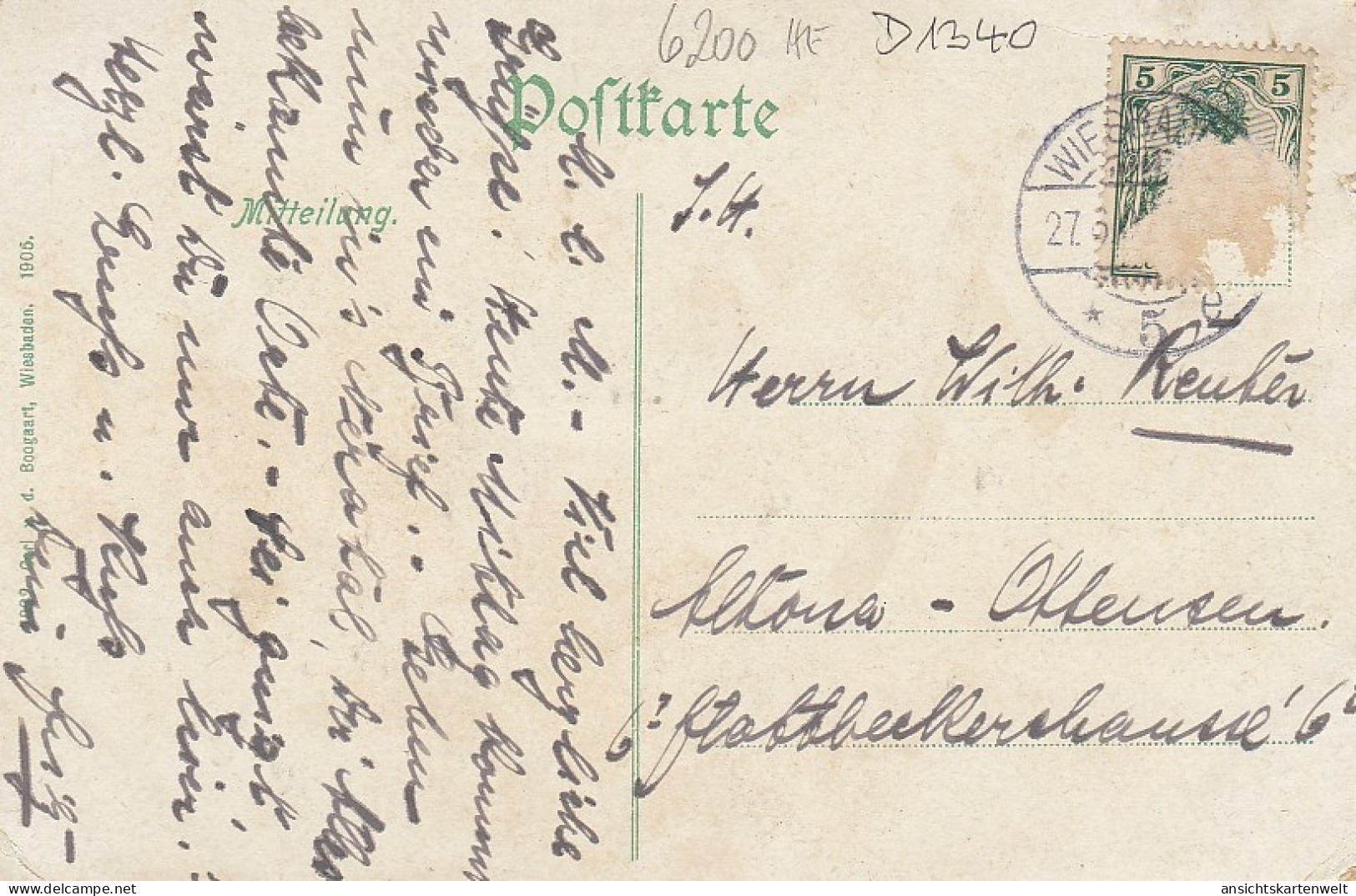 Wiesbaden Partie Im Nerotal Glum 1910? #D1340 - Other & Unclassified