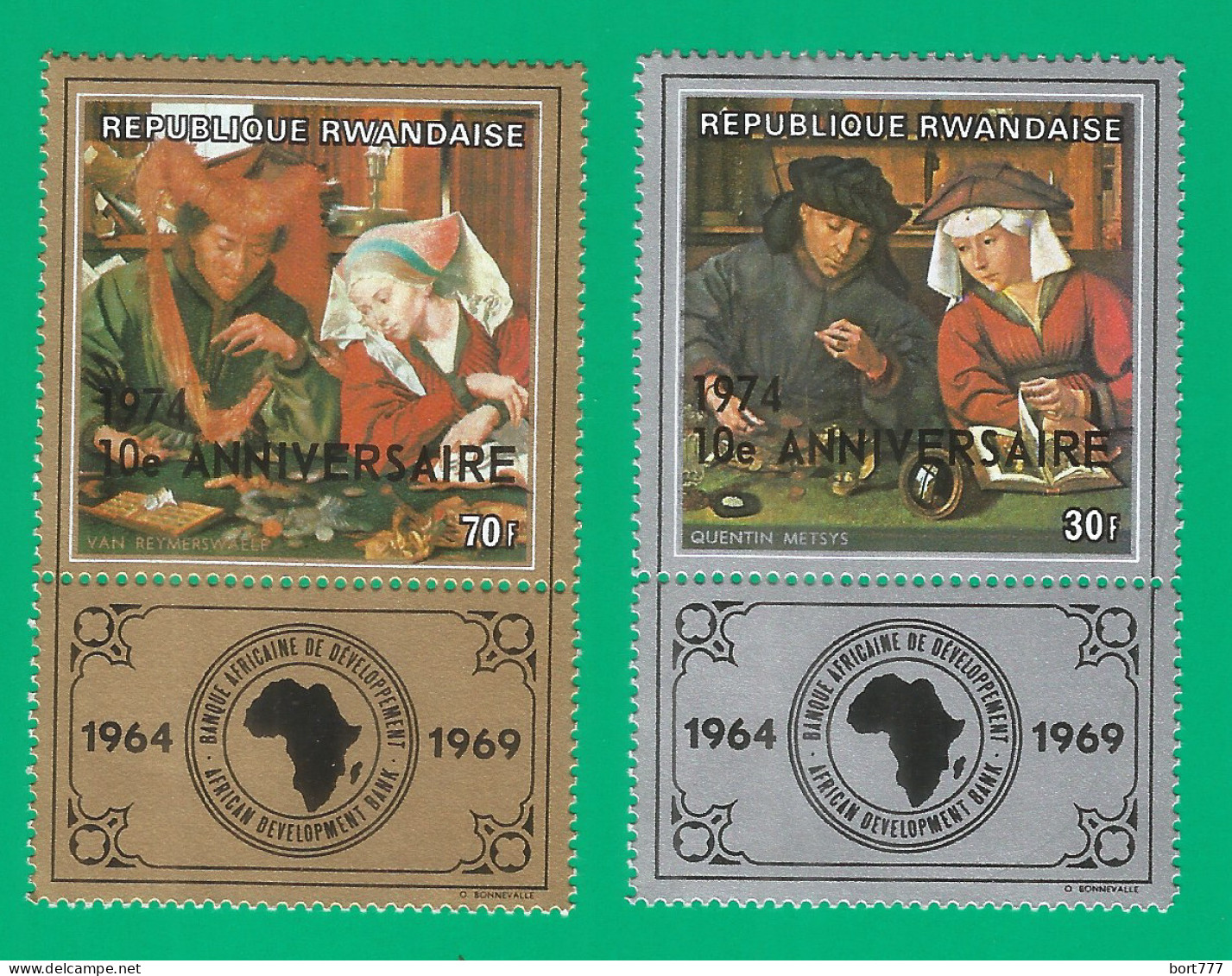 Rwanda 1974 Year ,mint Stamps MNH(**) Mi.# 671-672  OVPT - Neufs