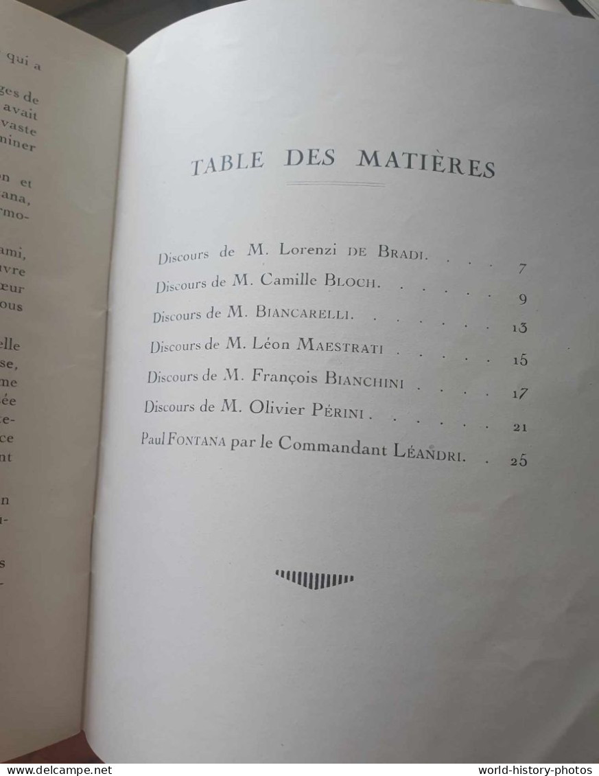 Livre Ancien - 1929 - In Memoriam Obséques De Paul FONTANA Homme Corse ( 1876 / 1929 ) Bibliothéque & Musée De La Guerre - Corse