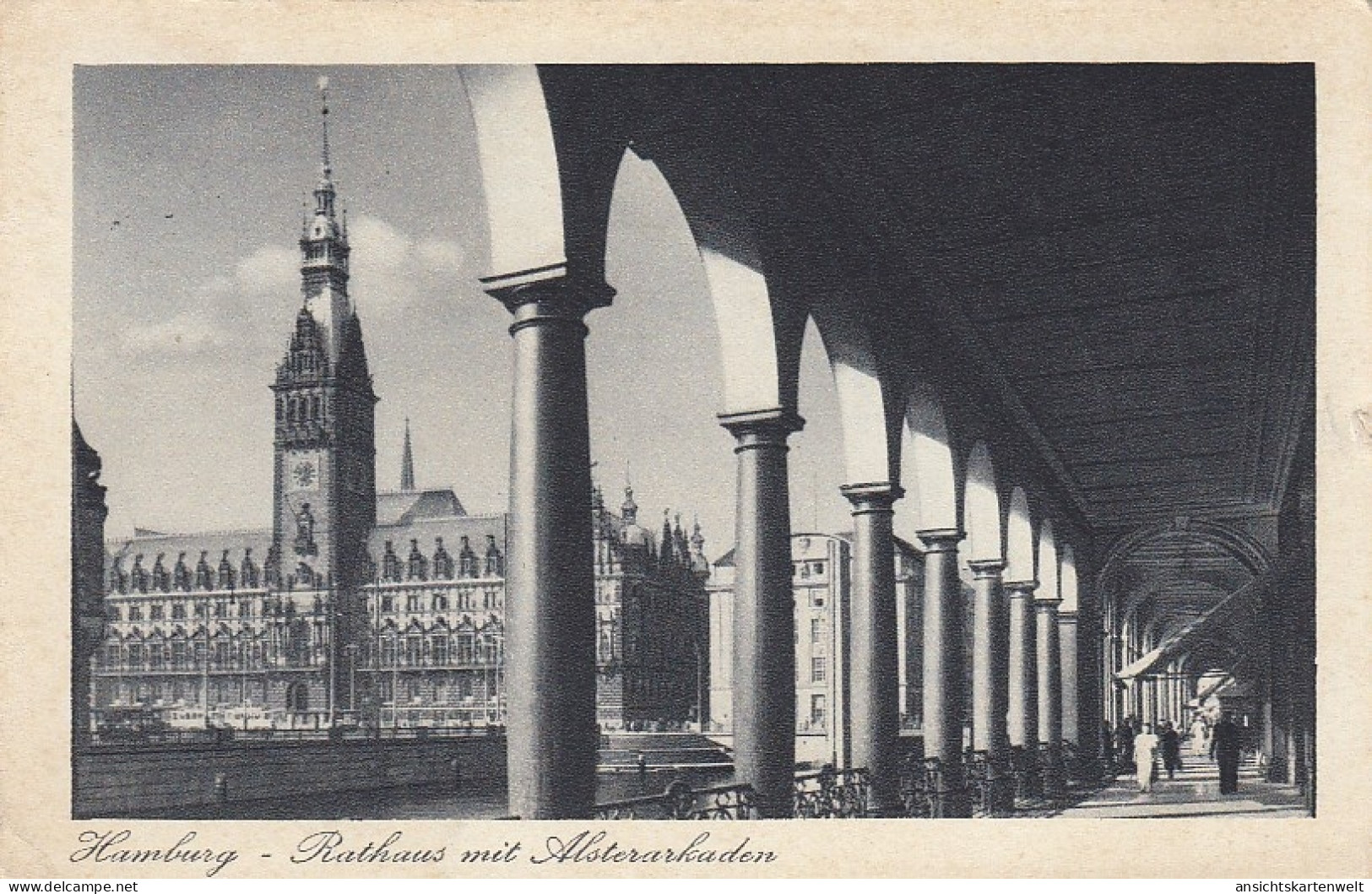 Hamburg Rathaus Mit Alsterarkaden Gl1938 #D1388 - Sonstige & Ohne Zuordnung