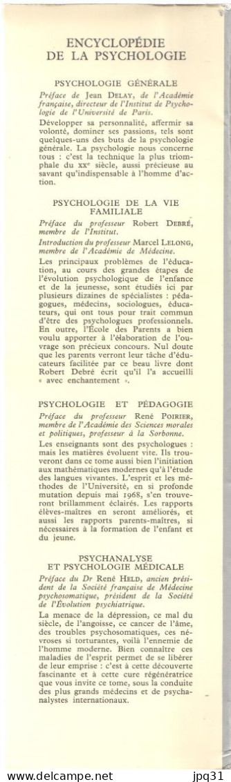 Psychologie Générale - Encyclopédie De La Psychologie - Fernand Nathan 1971 - Psychology/Philosophy