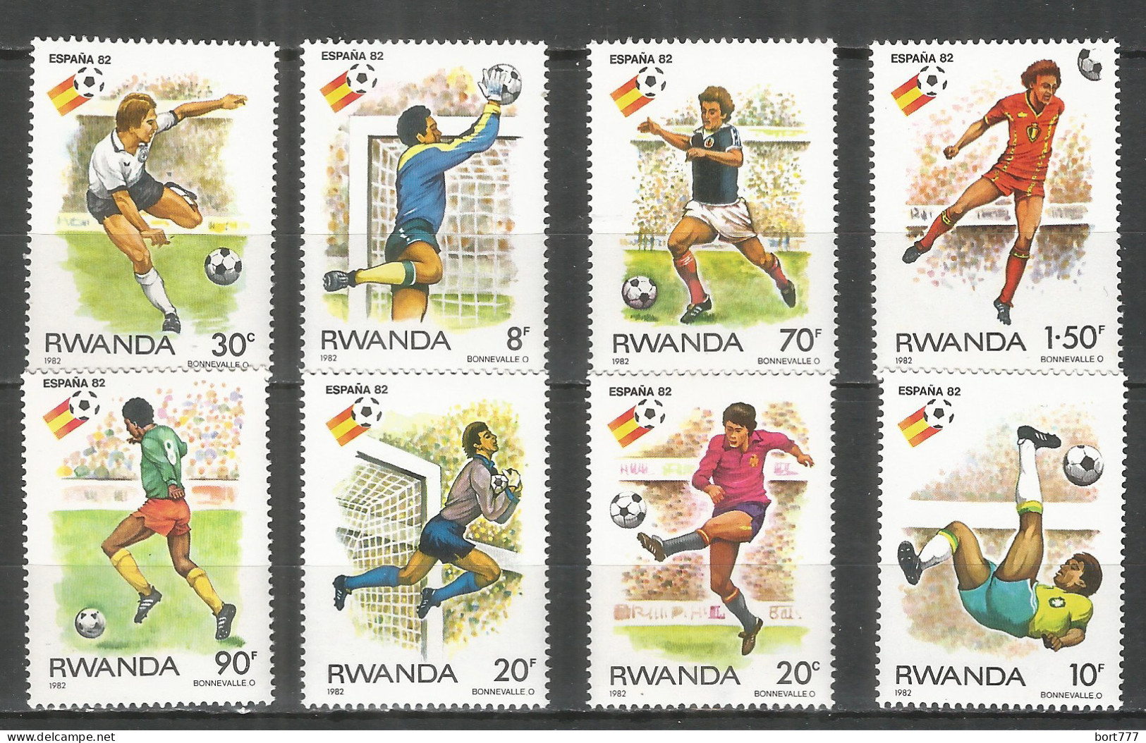 Rwanda 1982 Year ,mint Stamps MNH(**) Mi.# 1179-1186 Football - Nuovi