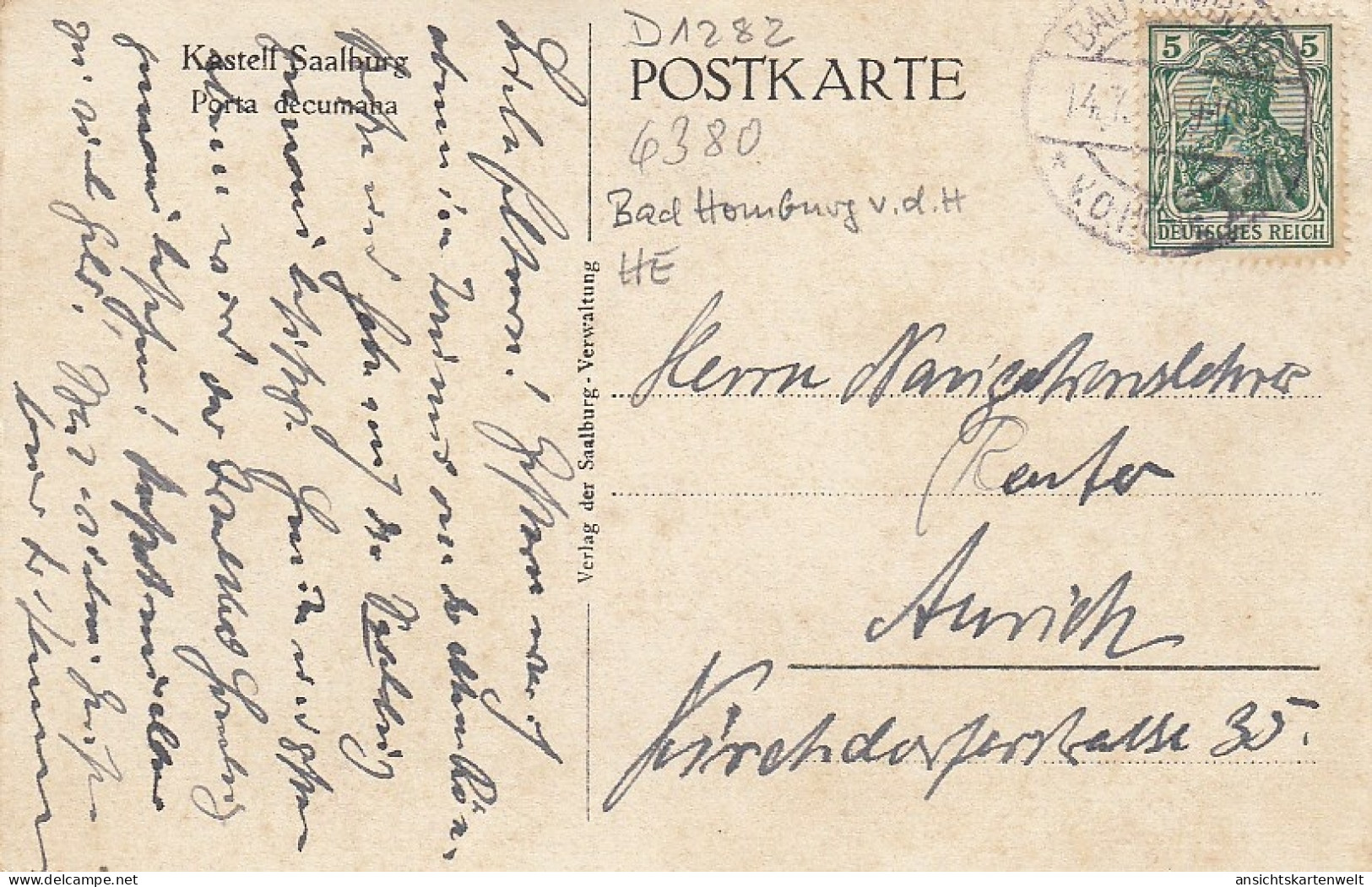 Kastell Saalburg Porta Decumana Glum 1910? #D1282 - Autres & Non Classés