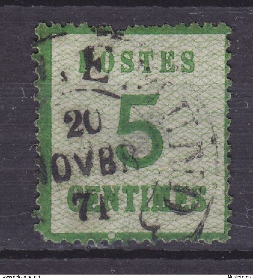 Norddeutscher Postbezirk Okkupationsgebiete 1870 Mi. 4 I, Postes 5 Centimes Ziffer Type I (2 Scans) - Oblitérés