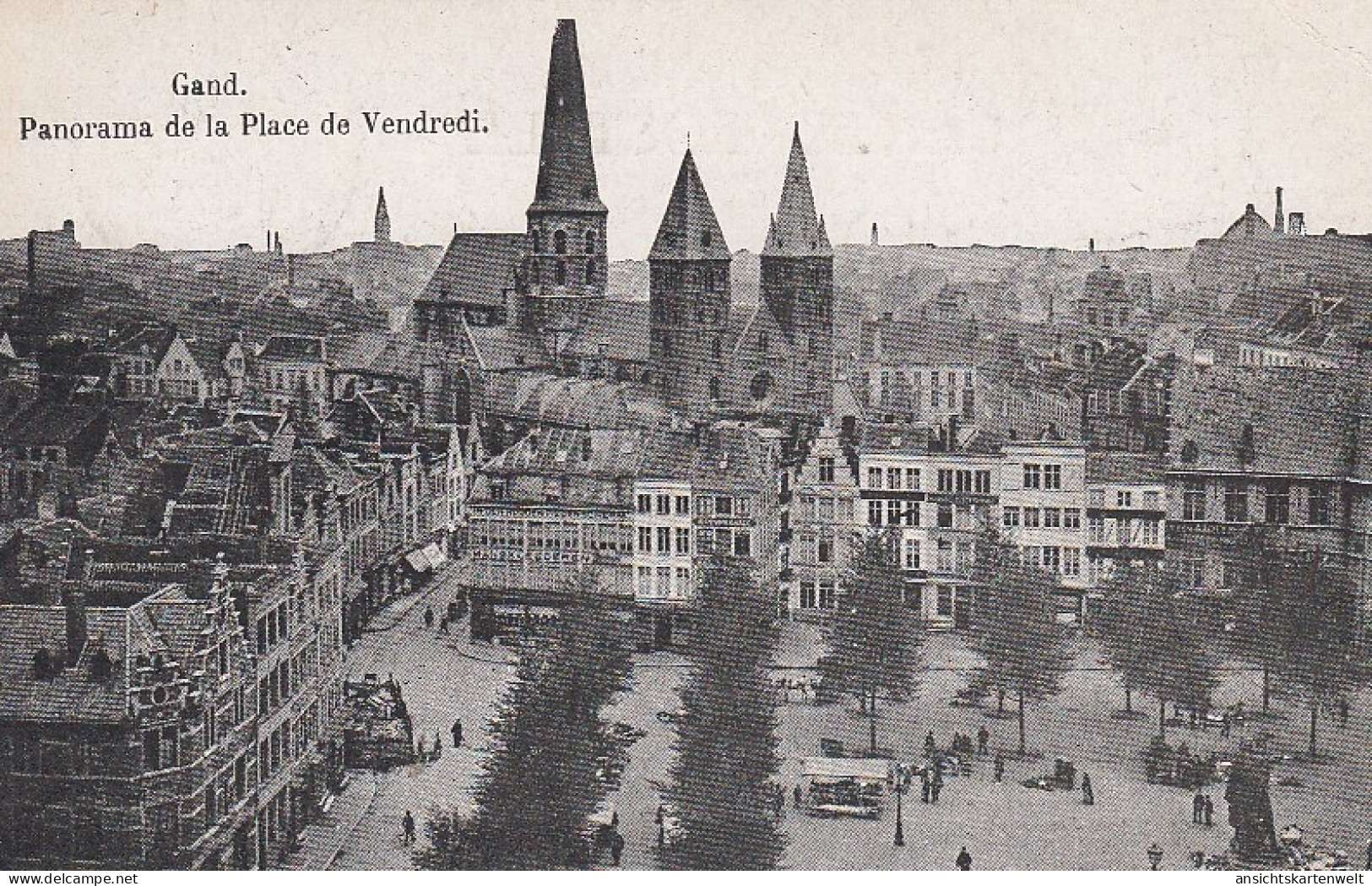 Gand Panorama De La Place De Vendredi Feldpgl1915 #D1304 - Altri & Non Classificati