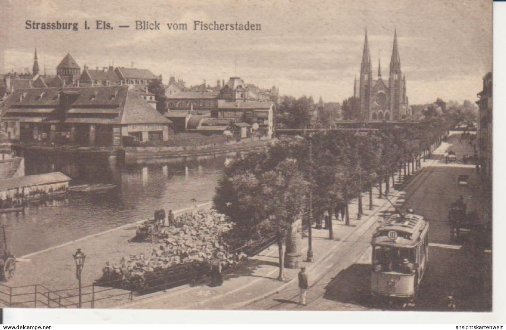 Straßburg Blick Vom Fischerstaden Feldpgl1917 #218.592 - Elsass