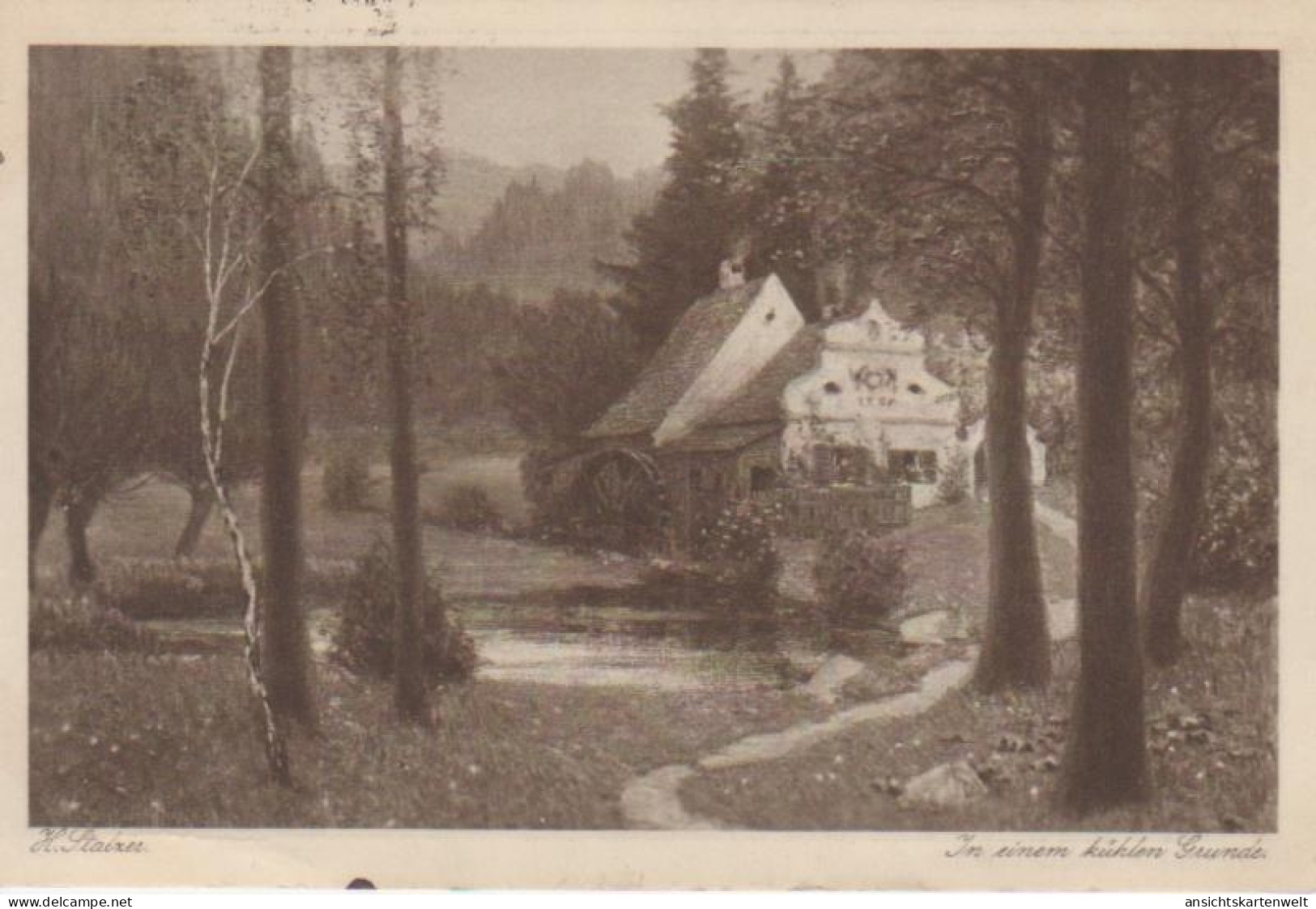 H. Stalzer: In Einem Kühlen Grunde Feldpgl1916 #218.282 - Non Classés