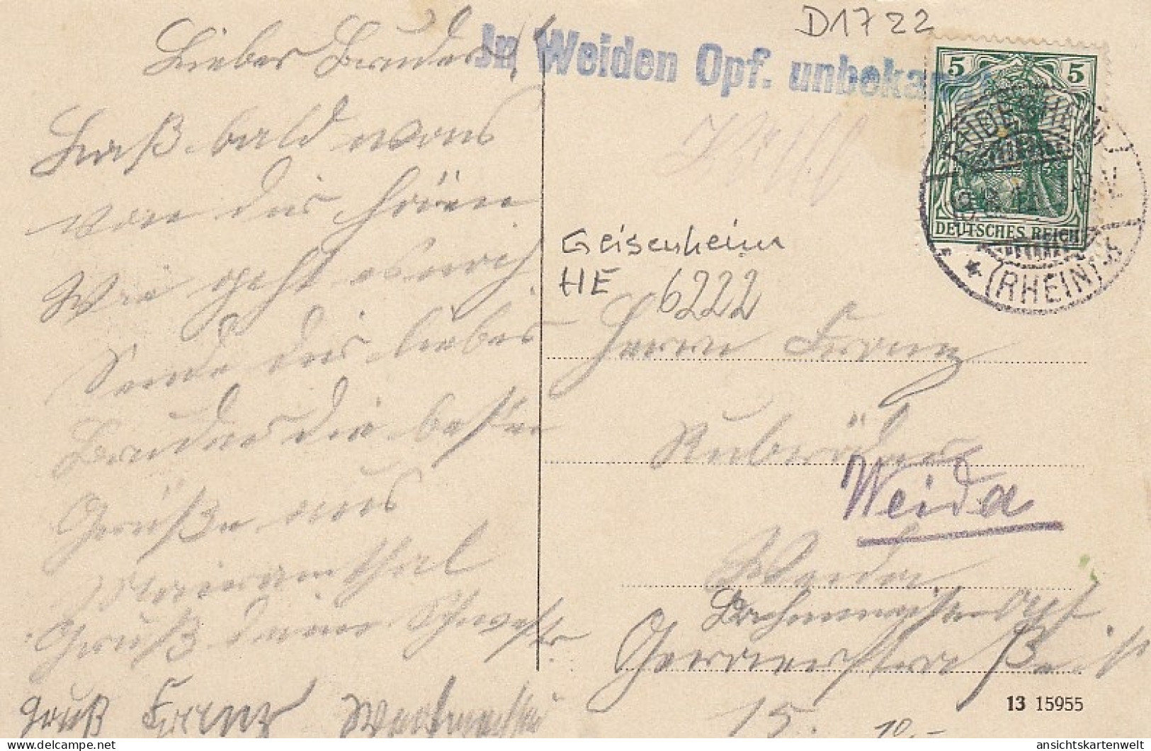 Wallfahrtsort Marienthal Im Rheingau Gl1913? #D1722 - Other & Unclassified