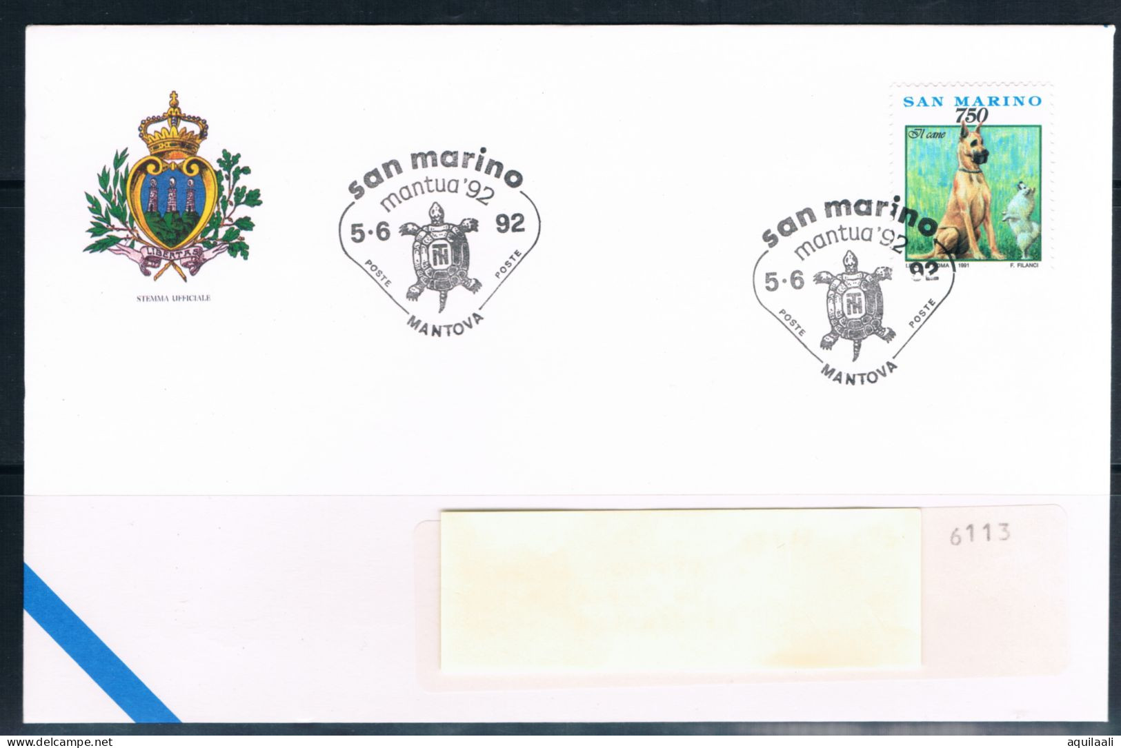 SAN MARINO 1992 - Expo Filatelico  " Mantua '92 ", Annullo Speciale. - Briefmarkenausstellungen