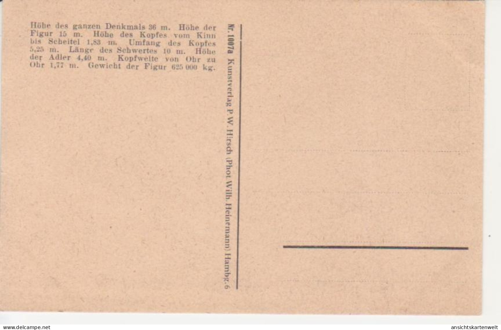 Hamburg Bismarckdenkmal Ngl #218.701 - Otros & Sin Clasificación