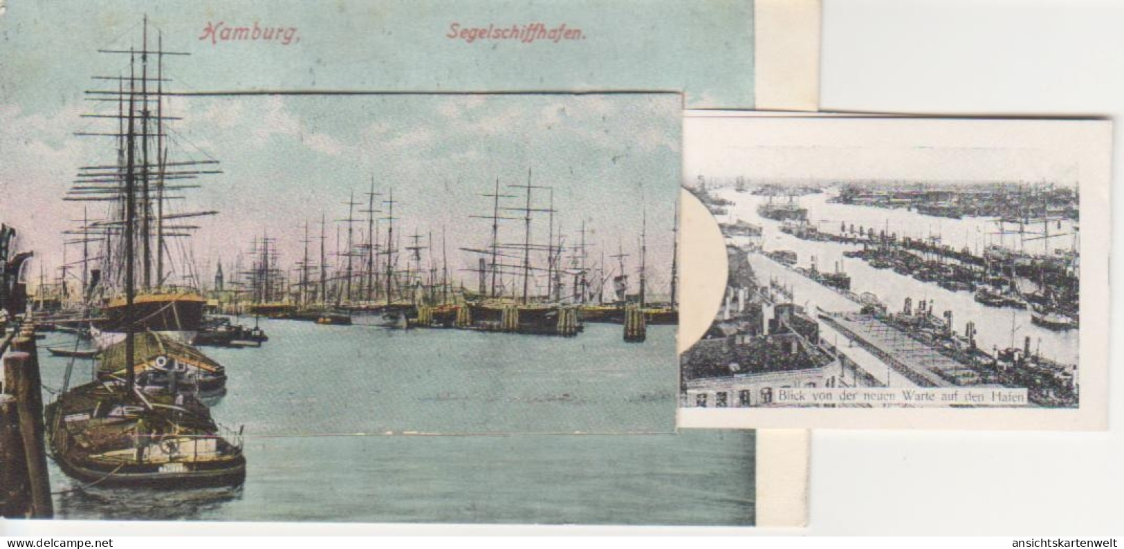 Hamburg Segelschiffhafen Und Teilansichten Leporello-Karte Ngl #218.699 - Sonstige & Ohne Zuordnung