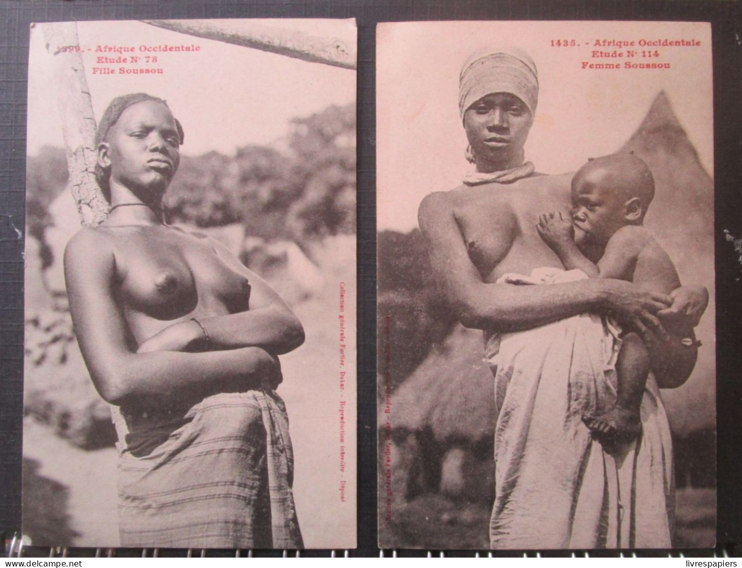 Afrique Occidentale Lot 2 Cpa Femme Soussou - Collections & Lots