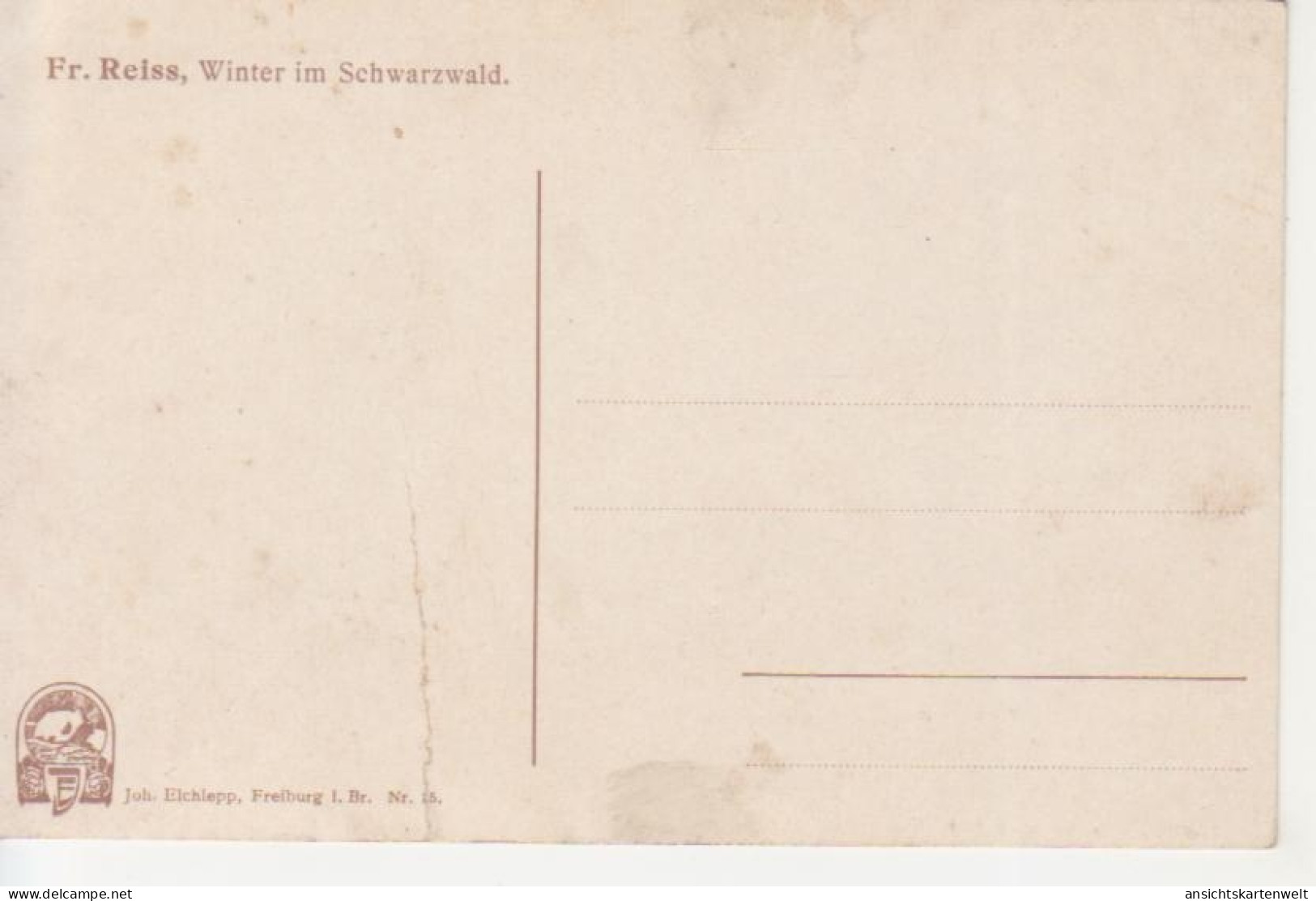 Fr. Reiss - Winter Im Schwarzwald Nr.15 Ngl #219.684 - Non Classés