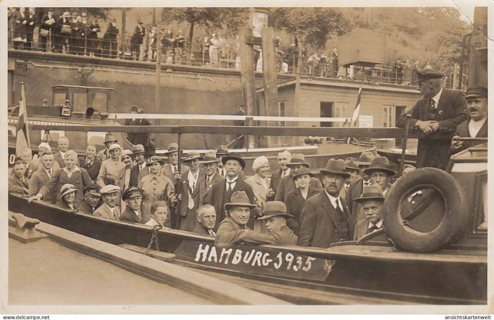 Hamburg 1935 Mit Hafendroschken Durch Den Hafen Ngl #D2730 - Autres & Non Classés